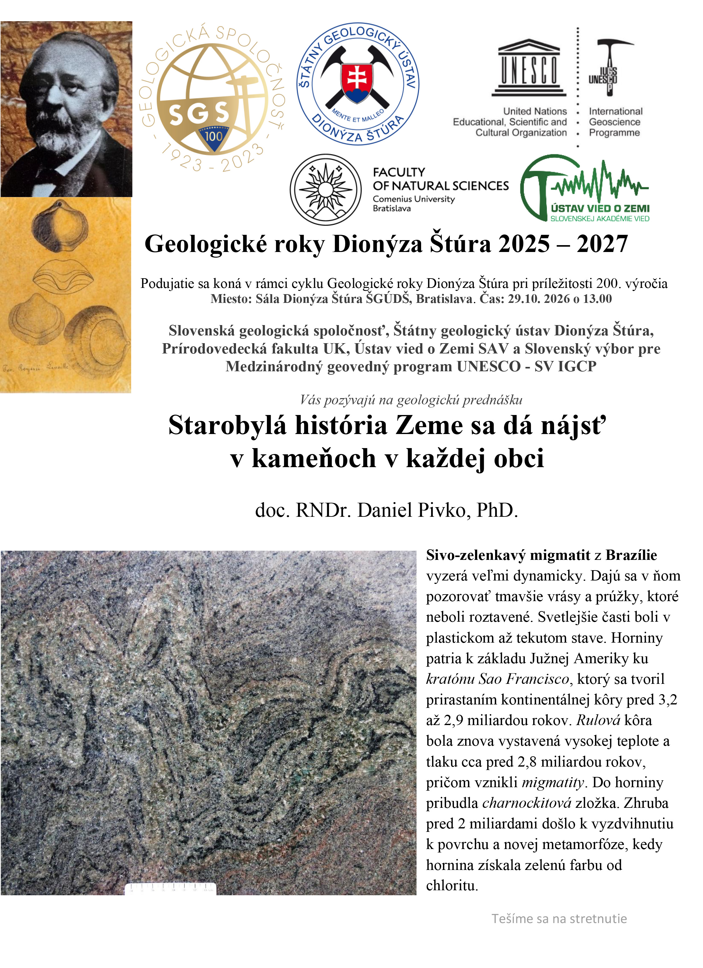 Pozvánka na prednášku Starobylá história Zeme sa dá nájsť v kameňoch v každej obci