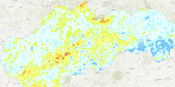 Mapa rádioaktivity cézia